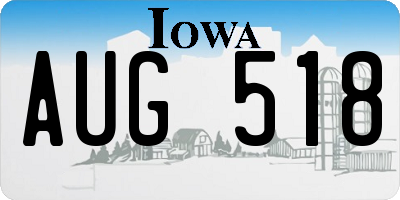 IA license plate AUG518