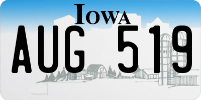 IA license plate AUG519