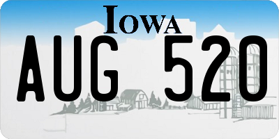 IA license plate AUG520