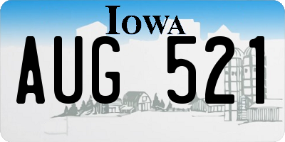 IA license plate AUG521
