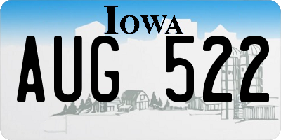 IA license plate AUG522