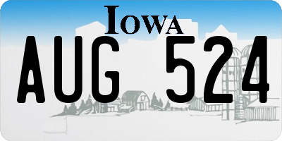 IA license plate AUG524