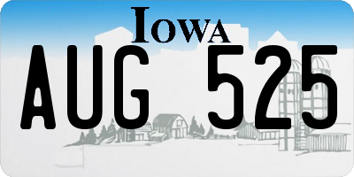 IA license plate AUG525