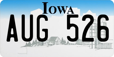 IA license plate AUG526