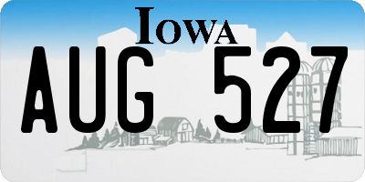 IA license plate AUG527
