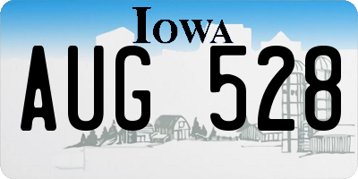 IA license plate AUG528