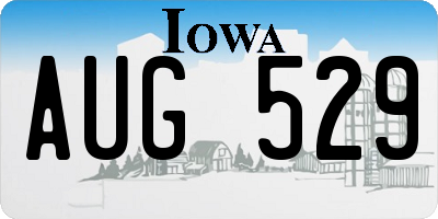 IA license plate AUG529