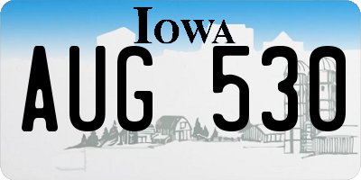 IA license plate AUG530