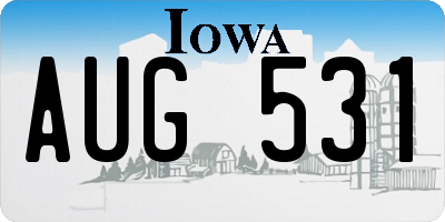 IA license plate AUG531