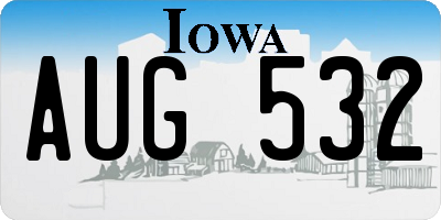 IA license plate AUG532