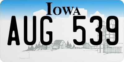 IA license plate AUG539