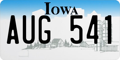 IA license plate AUG541