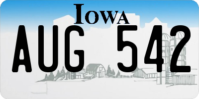 IA license plate AUG542