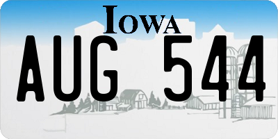 IA license plate AUG544