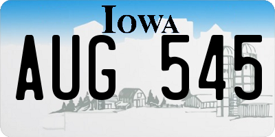 IA license plate AUG545