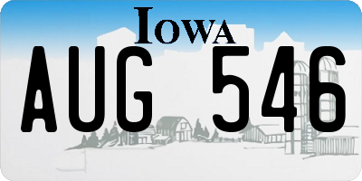IA license plate AUG546
