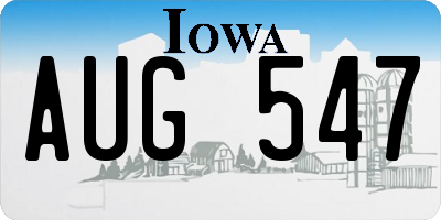 IA license plate AUG547