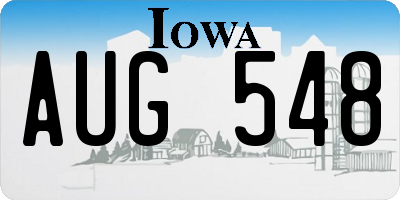 IA license plate AUG548