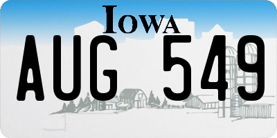 IA license plate AUG549