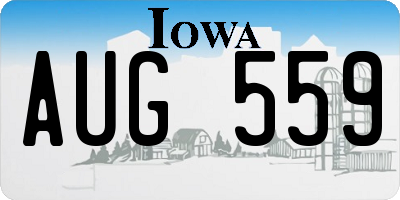 IA license plate AUG559