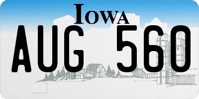 IA license plate AUG560