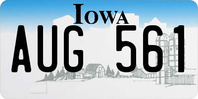 IA license plate AUG561