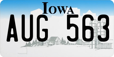 IA license plate AUG563