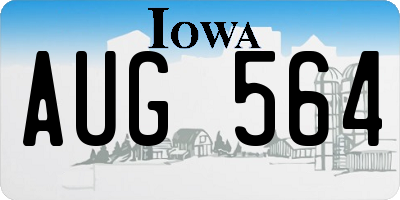 IA license plate AUG564