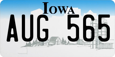 IA license plate AUG565