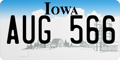 IA license plate AUG566
