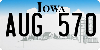 IA license plate AUG570
