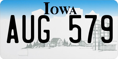 IA license plate AUG579