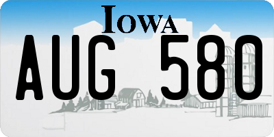 IA license plate AUG580