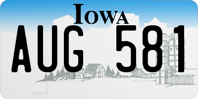 IA license plate AUG581