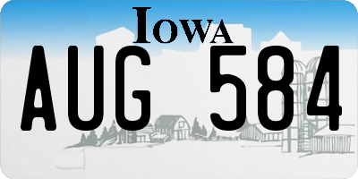 IA license plate AUG584