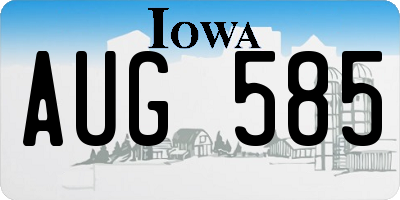 IA license plate AUG585
