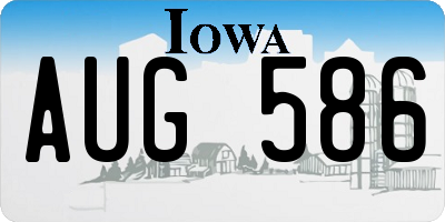 IA license plate AUG586