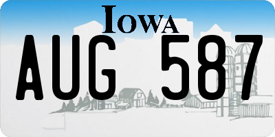 IA license plate AUG587