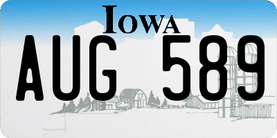 IA license plate AUG589