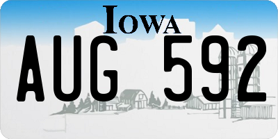 IA license plate AUG592