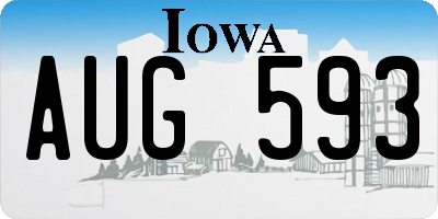 IA license plate AUG593