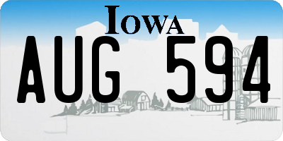 IA license plate AUG594