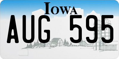 IA license plate AUG595
