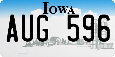 IA license plate AUG596