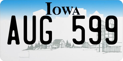 IA license plate AUG599