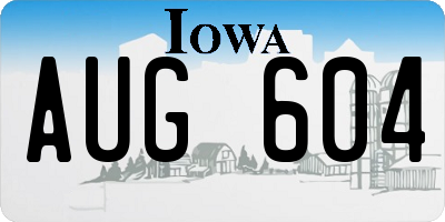 IA license plate AUG604