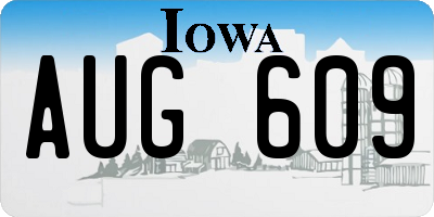 IA license plate AUG609