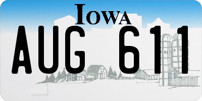 IA license plate AUG611