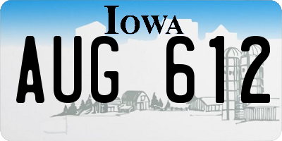 IA license plate AUG612