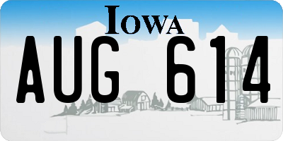 IA license plate AUG614